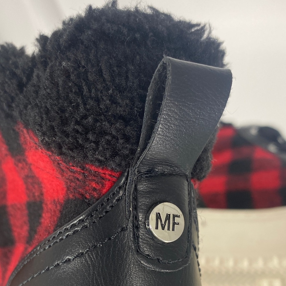 Marc Fisher Fellow Cozy High-Top Sneakers | Plaid & Faux Shearling | Size 8.5 - Picture 9 of 9